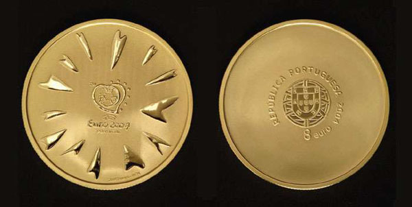 UEFA - Euro 2004 - gold proof, 36 mm, 2004
