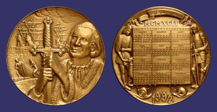 1992, Medallic Art Company, Christopher Columbus, 500 Year Anniversary
