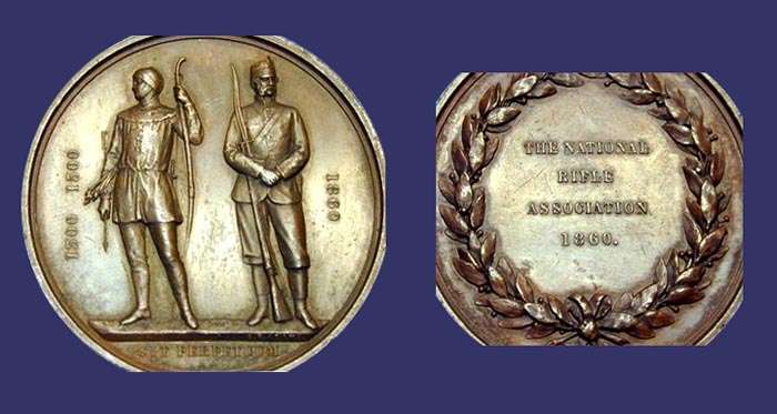 The National Rifle Association Medal, Great Britain, 1860
[b]From the collection of Mark Kaiser
Keywords: George Gammon Adams shooting shooting_medal