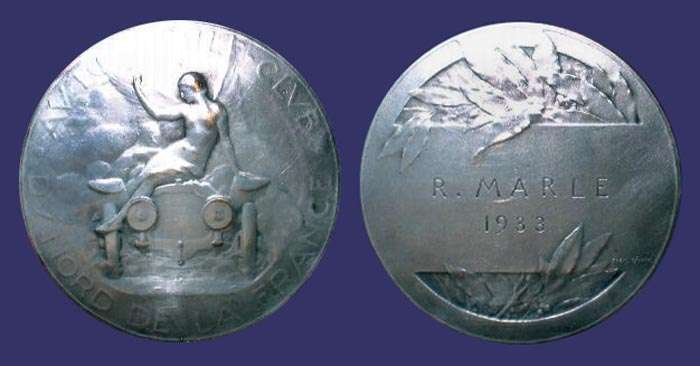 Early Auto Racing Medal, 1910, Awarded 1933
Keywords: Raoul Ren Alphonse Bnard automobile racing angel