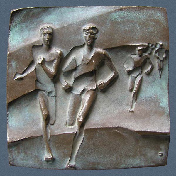 SPORTMEN, cast bronze, 110x105 mm, 1987, Obverse
Keywords: contemporary