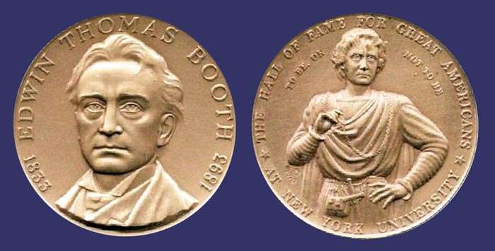 Edwin Thomas Booth, Hall of Fame of Great Americans at New York University, 1970
