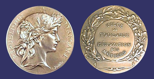 Marianne, Ville Toulouse Award Medal
From the collection of Mark Kaiser
Keywords: art nouveau