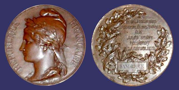 Presidential Election Medal - Jule Grvy, 1885
[b]From the collection of Mark Kaiser[/b]
