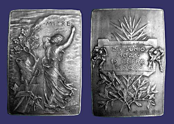 "Rossi Girl", General Bartolom Mitre commemorative medal, 1906
