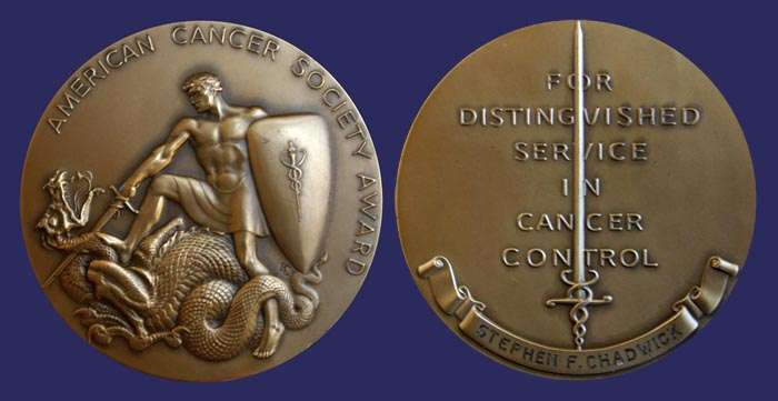 American Cancer Society Award for Distinguised Service in the Control of Cancer
[b]From the collection of John Birks[/b]

Awarded to Steven F. Chadwick
