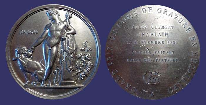 Phanter and Bacchus, Prix de Rome, 1883
Prix de Rome limited edition restruck in white metal
