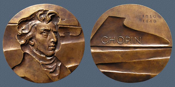 CHOPIN, cast bronze, 129x133 mm, 1975
Keywords: contemporary