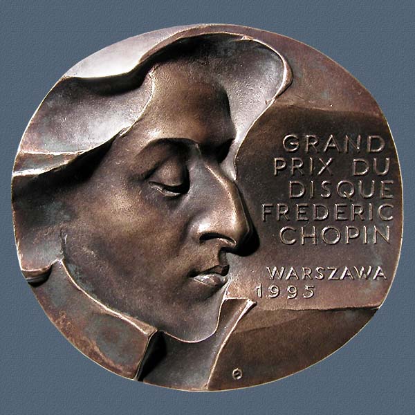 GRAND PRIX DU DISQUE F. CHOPIN, cast bronze, 110x117 mm, 1985, 1990, 1995, 2000, Obverse
Keywords: contemporary