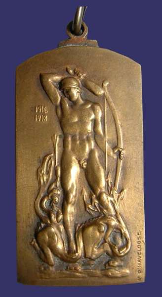 URBSFA WWI Commemorative Plaquette, 1926
[b]From the collection of Mark Kaiser[/b]
Keywords: gay world_war_I