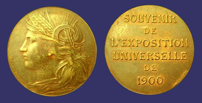 Cres, 1900 Paris Universal Exposition, Souvenir Medal
From the collection of Mark Kaiser
Keywords: art nouveau