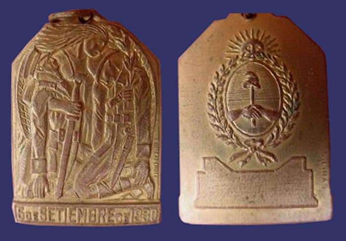 6 de Setiembre de 1930
[b]From the collection of Mark Kaiser[/b]

Reverse by S. Liras

This Argentine medal commemorates Argentina's first military [i]coup d'tat[/i].
