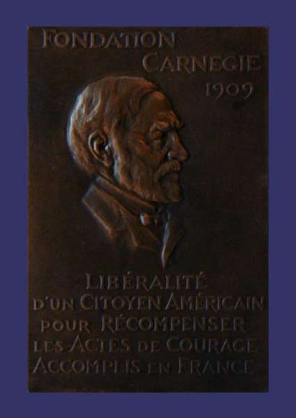 Dejean, Louis, Carnegie Foundation Heros of Civilization Award, 1909, Obverse
Awarded to A. Fuchs in 1930
