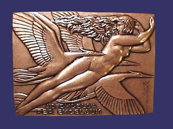 Ad Excelsa Per Excelsum, Flight Plaque
[b]From the collection of Mark Kaiser[/b]
Keywords: art deco