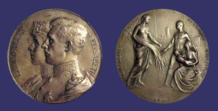Albert and Elisabeth of Belgium - Gratitude for USA Relief Medal, 1914
From the collection of Mark Kaiser
Keywords: art nouveau WWI