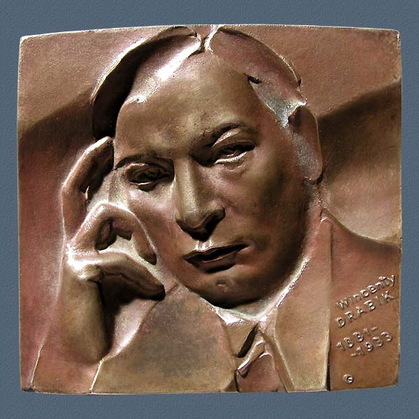WINCENTY DRABIK, cast bronze, 100x106 mm, 1988, Obverse
Keywords: contemporary