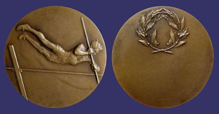 Pole Vault Award Medal
[b]From the collection of John Birks[/b]

Bronze, 49 mm, 47 g
Keywords: gay