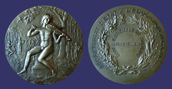 Orpheus - Music Award, National School of Music
[b]From the collection of John Birks[/b]

Reverse by Henri Dubois
