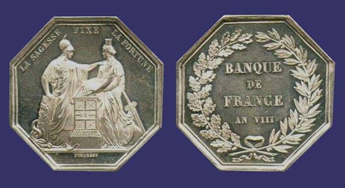 "La Sagesse Fixe la Fortune" Jeton - Banque de France, 1799/1800
[b]From the collection of Mark Kaiser[/b]

