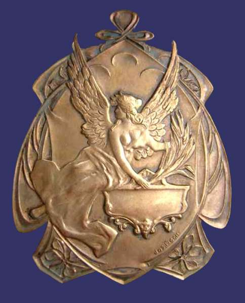 St. Josse Ten Noode Storefront Display Award Medal, 1913, Obverse
From the collection of Mark Kaiser
Keywords: art nouveau
