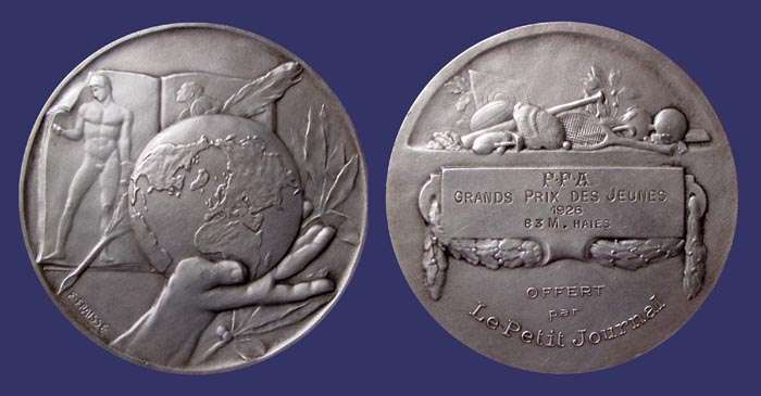 Le Petit Journal Sports Award, Awarded 1926
Silvered Bronze, 50 mm, 50 g
