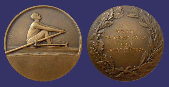 Rowing Medal, Awarded 1936
Reverse by Henri Dubois
