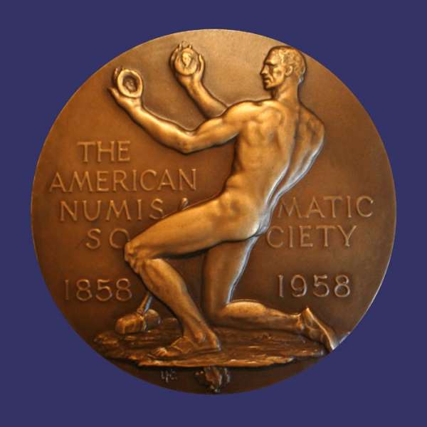 Fraser, Laura Gardin, Centenary of the American Numismatic Society, 1958, Obverse
Keywords: birks_nude_male