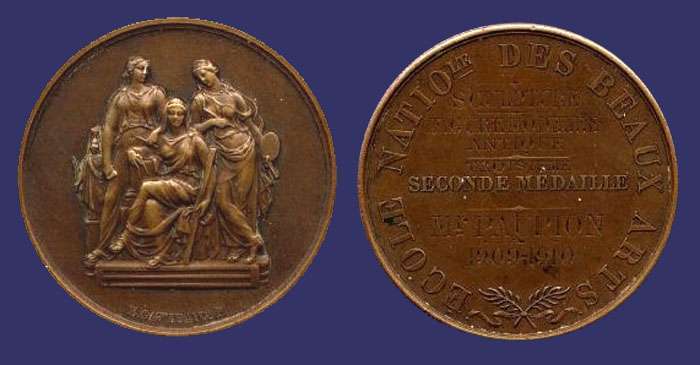 French National School of Fine Arts, Award Medal, 1910
From the collection of Mark Kaiser
Keywords: art nouveau
