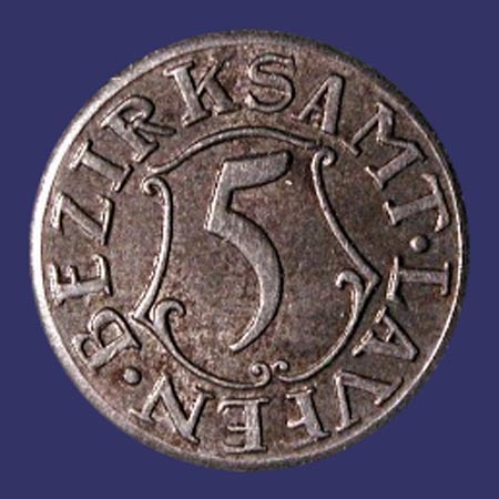 K093 (part of set of coins), City of Laufen Bavaria, Notgeld 5 Pfennig
Keywords: Karl_Goetz