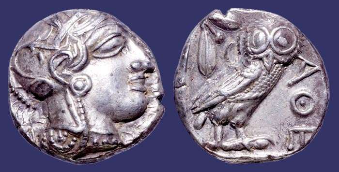 Greece, Athens, Silver Tetradrachm, ca. 420 BC
Keywords: owl