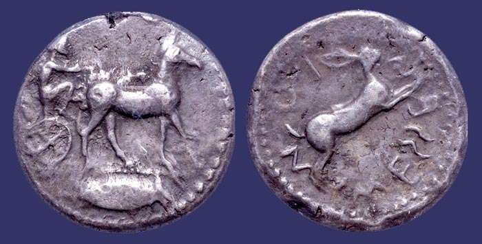Greece, Sicily, Silver Tetradrachm, 461-396 BC
