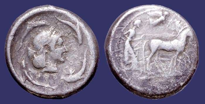 Greece, Syracuse, Silver Tetradrachm, 450-445 BC
