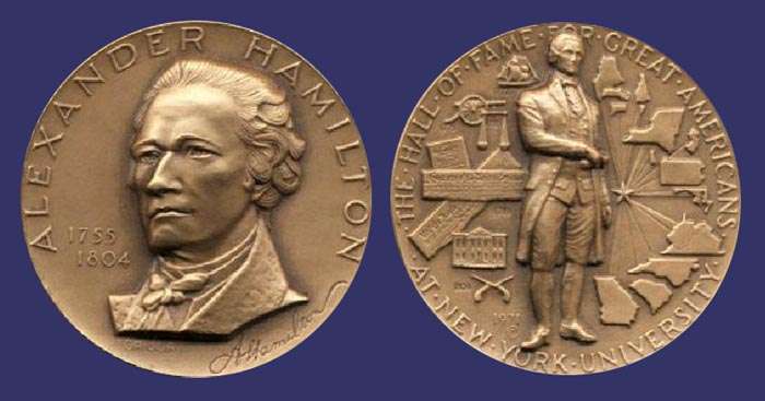 Alexander Hamilton, Hall of Fame of Great Americans at New York University, 1971
