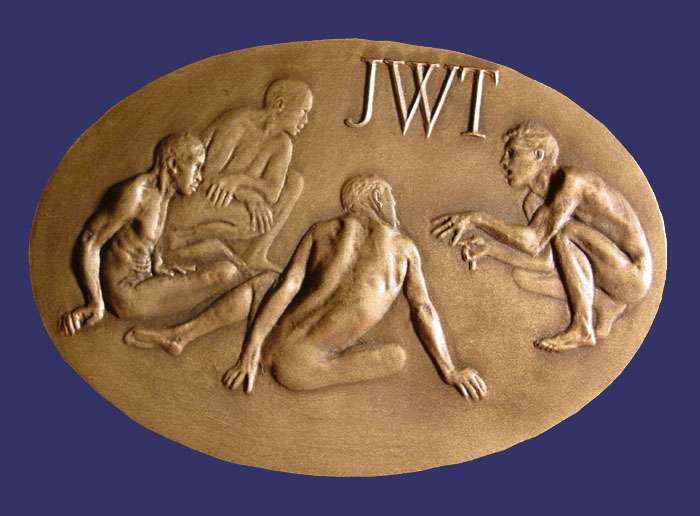 Medallic Art Company, After a Mural by Arthur Lidov, J. Walter Thompson Advertising Agency, 1864-1964, Obverse
Keywords: Contemporary nude gay male birks_nude_male