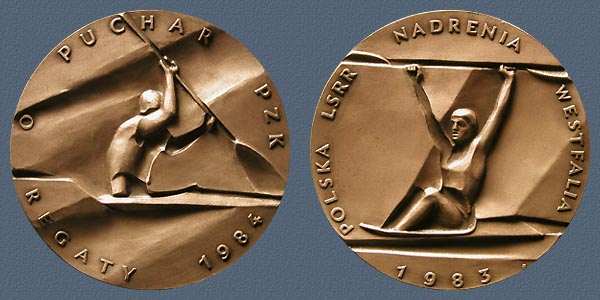 KAYAK RACE ( prize medals), struck tombac, 60 mm, 1983, 1984
Keywords: contemporary