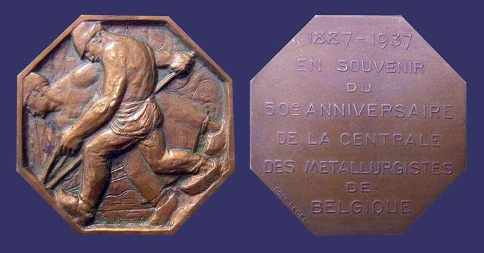En Souvenir du 50eme Anniversaire de la Centrale des Metallurgistes de Belgique, 1937
