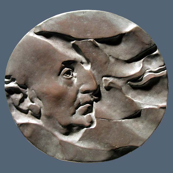 PORTRAIT OF POET, cast bronze, 146x157 mm, 1976, Obverse
Keywords: contemporary