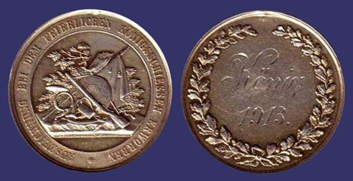 Royal Knigsberg Shooting Festival Award Medal, 1913
[b]From the collection of Mark Kaiser[/b]
