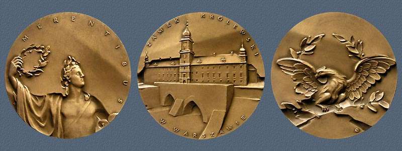 MERENTIBUS ( medal of merit ) and THE ROYAL CASTLE IN WARSAW, struck tombak, 60 mm, 1991
Keywords: contemporary
