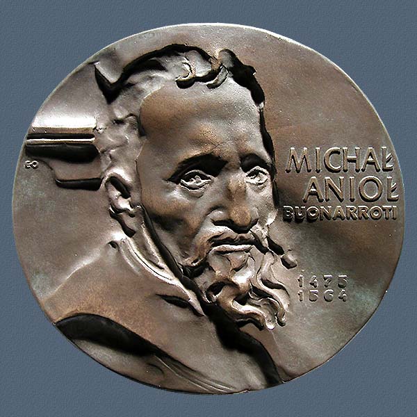 MICHELANGELO BUONARROTI, cast bronze, 138x145 mm, 1975, Obverse
Keywords: contemporary