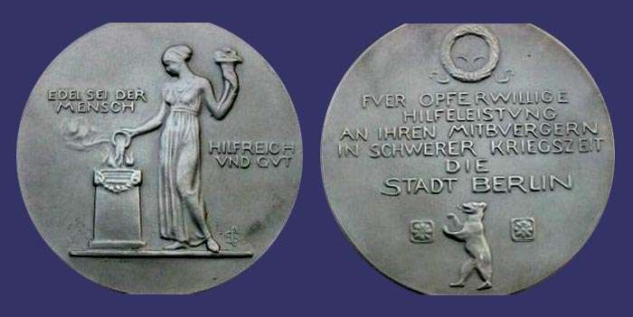 Berlin Award for Aid to War Refugees
[b]From the collection of Mark Kaiser[/b]

Undated, during or after WWI
