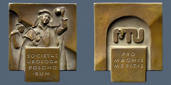SOCIETAS UROLOGA POLONORUM (medal-prize), cast bronze, 92x80 mm, 1999
Keywords: contemporary