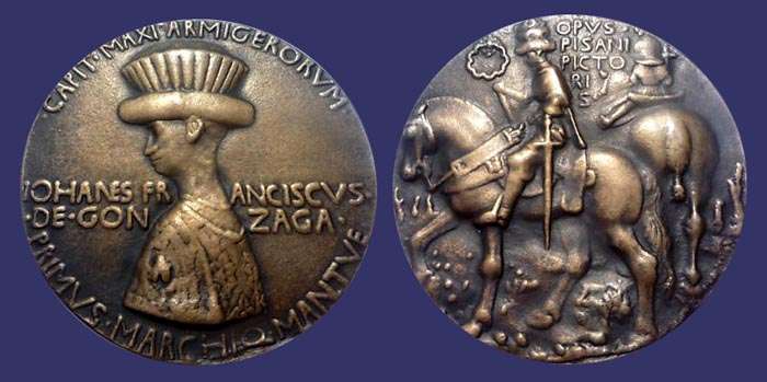 Johanes Franciscus de Gonzaga
ca. 19th Century Casting of this 15th Century Medal
Keywords: Pisanello Pisano