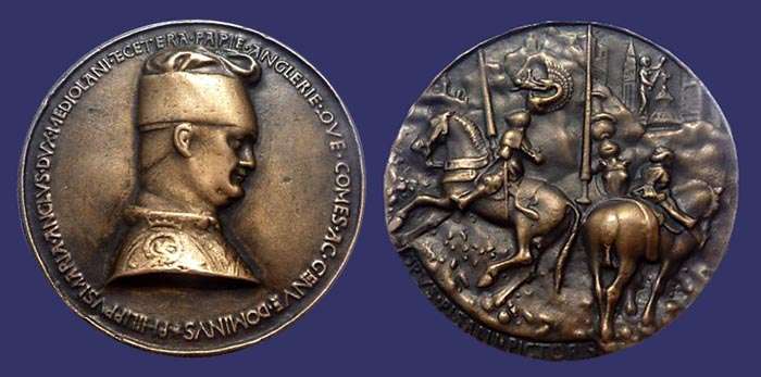 Philippus Maria Anglus Dux Mediolani
19th Century Bronze Casting of this 15th Century Medal
