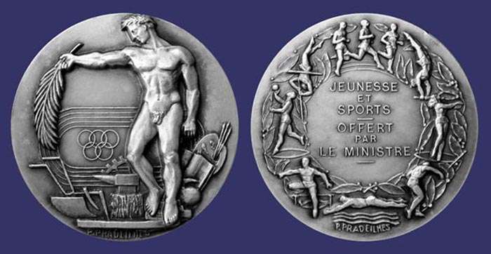 Youth and Sports - French Ministry of Sports Athletic Award Medal
[b]From the collection of John Birks[/b]
