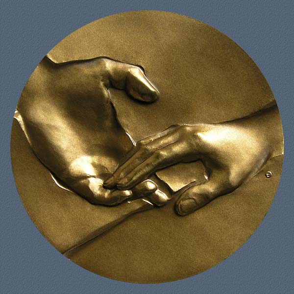 FOR YOUNG MARRIED COUPLE, struck in bronze, 70 mm, 1990
