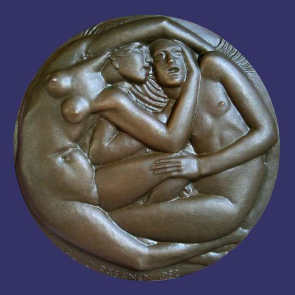Rsnen, Kauko, Tivoli, 1982, Reverse
Bronze, 70 mm, 428 g

Edge:  KULTATE0LLISUUS FINLAND ANDERS NYBORG A/S DEN 1/5 82 nr 123/5000


