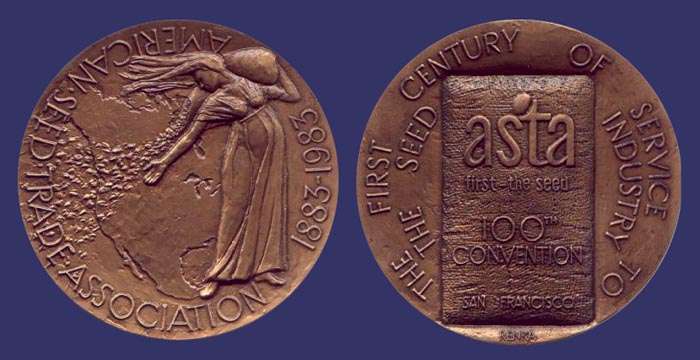 American Seed Trade Assoc. (ASTA) Centennial Medal, 1983
[b]From the collection of Mark Kaiser[/b]
