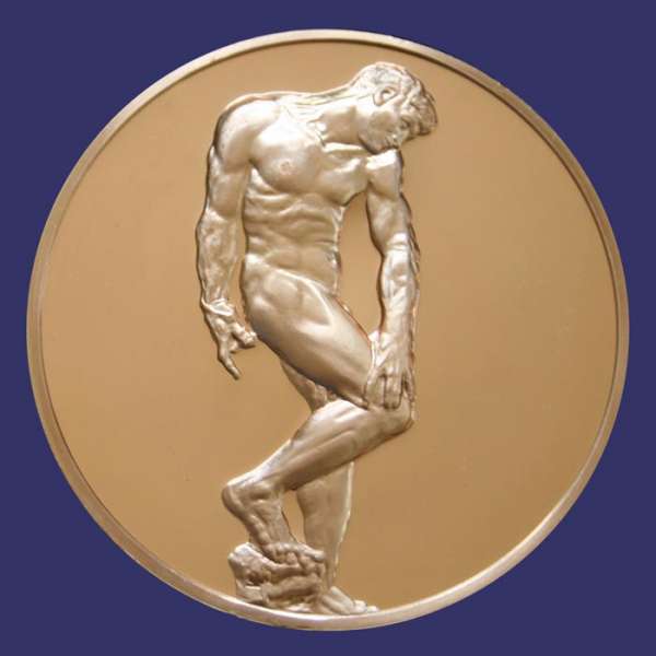 Rodin, Auguste, Adam, Obverse, Franklin Mint Masterpieces of Rodin Series
