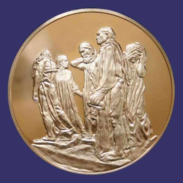 Rodin, Auguste, Burghers of Calais, Obverse, Franklin Mint Masterpieces of Rodin Series
